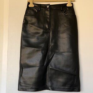 Wilfred Pleather Midi Skirt